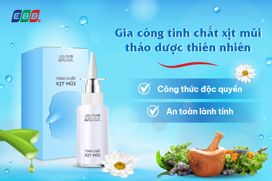 Gia công tinh chất xịt mũi công thức độc quyền