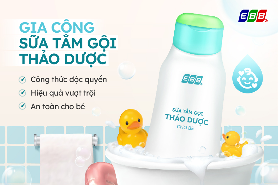 Gia công sữa tắm & dầu gội cho bé