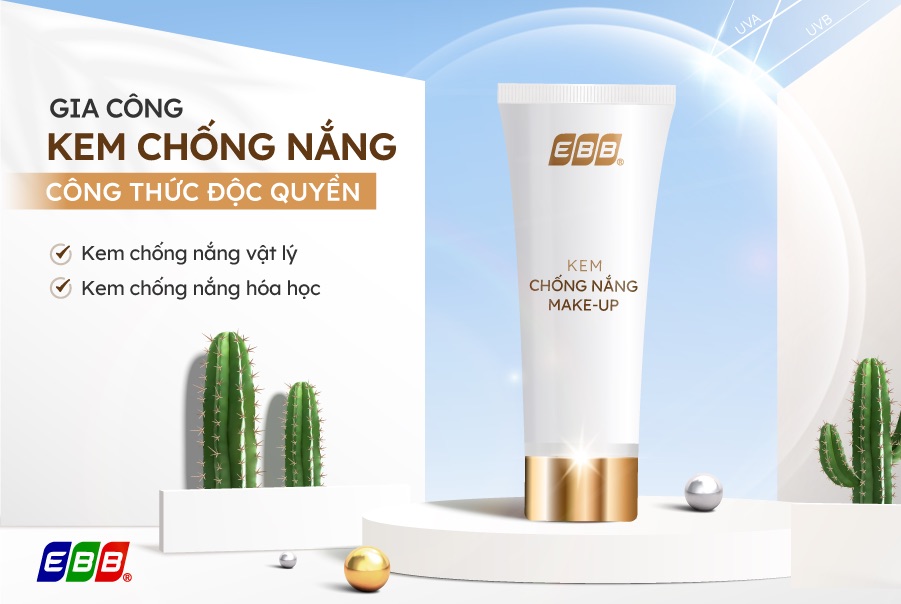 Gia công kem chống nắng make up